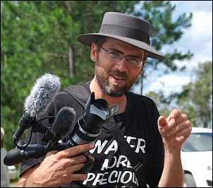 David Lowe shooting video at Doubtful Creek, 2013