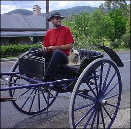 David with Alice in Lily's buggy. Photo by Jane Foggon, 2004