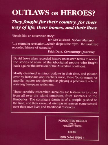'Forgotten Rebels' back cover