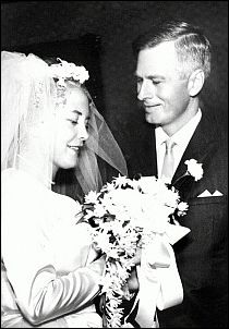 Frank Partridge and Barbara Dunlop on their wedding day, 1963
